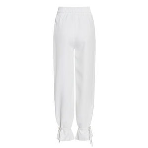 White High Waist Harem Trousers